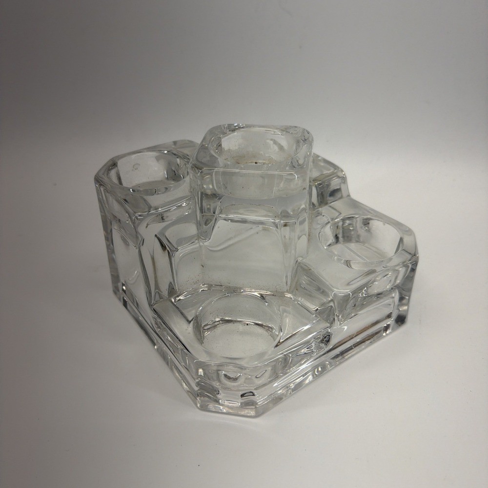 PartyLite 3-Tier Crystal Glass Tealight Candle Holder Mini Crystal Castle 2 Set